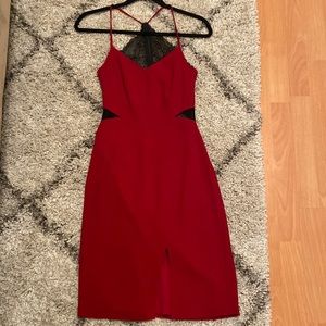 Sexy red dress with striking back lace and cut outs